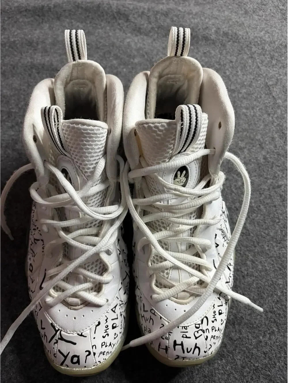 Nike Little Foamposite One GS White/Metallic Silver-Black, Size 6 Y, DV2238-100